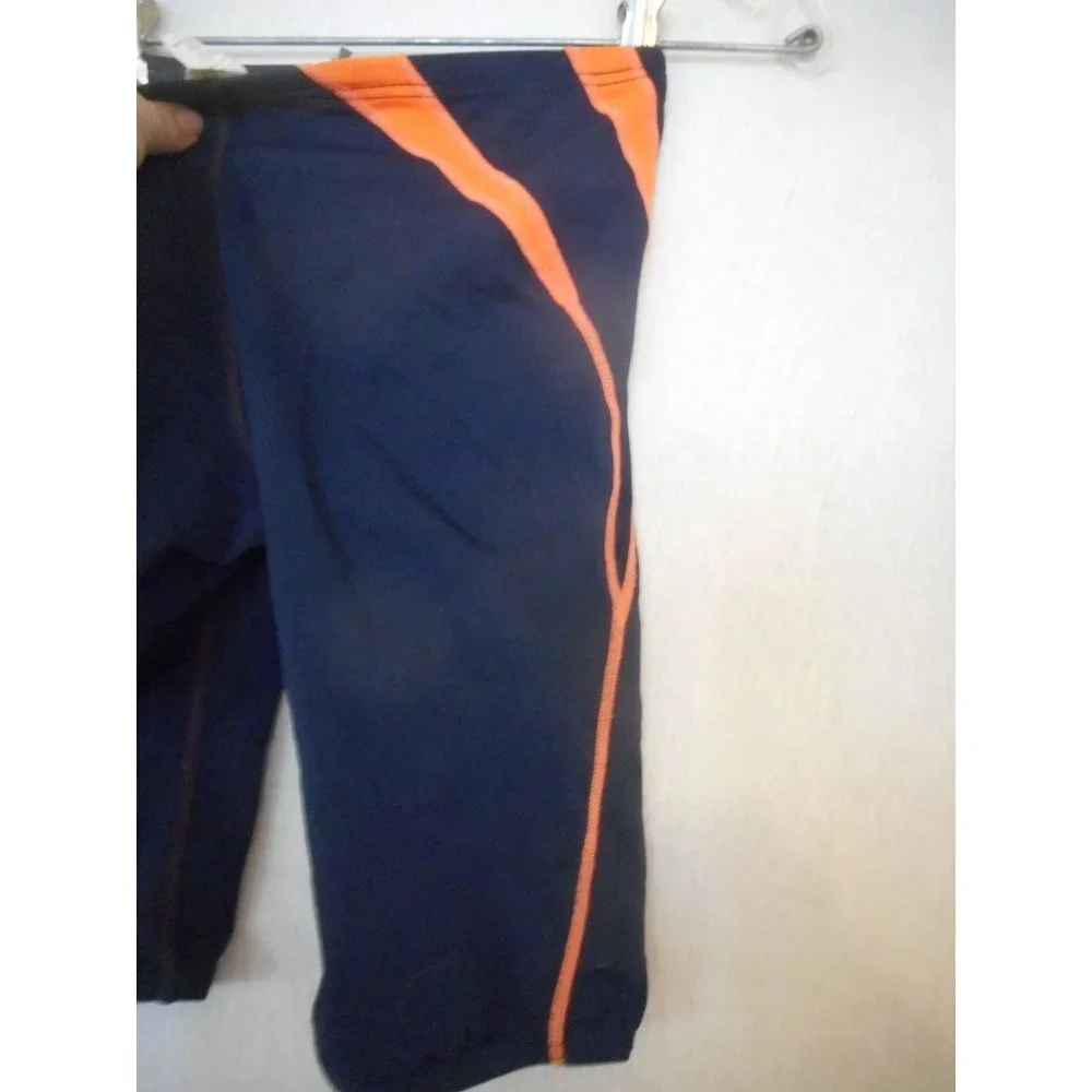 Tyr Durafast Men's Swimsuit Orange Blue Sz 28 - Picture 2 of 5
